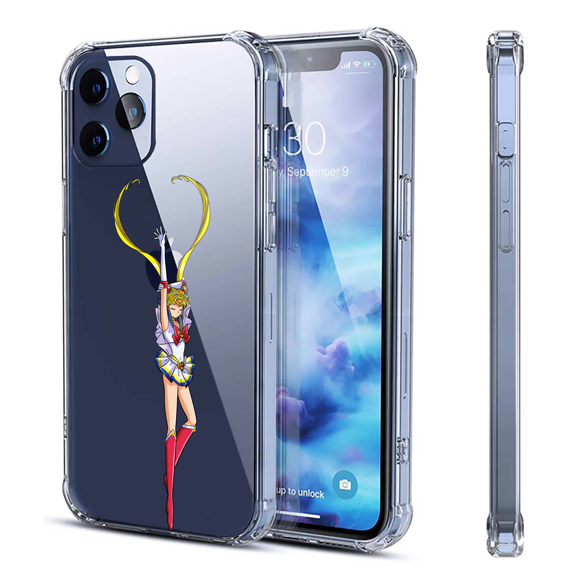 （画像用） 美少女戦士セーラームーン 月野 うさぎ つきの うさぎ Sailor Moon Tsukino Usagi 【iPhone 12シリーズ対応】透明スマホケース（クリアソフトケース）